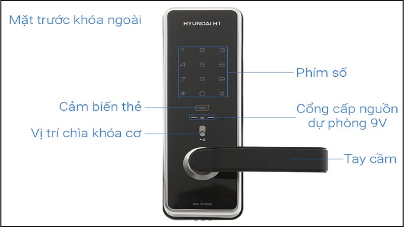 Khóa điện tử Hyundai HDL 4700SK 1 chốt khóa