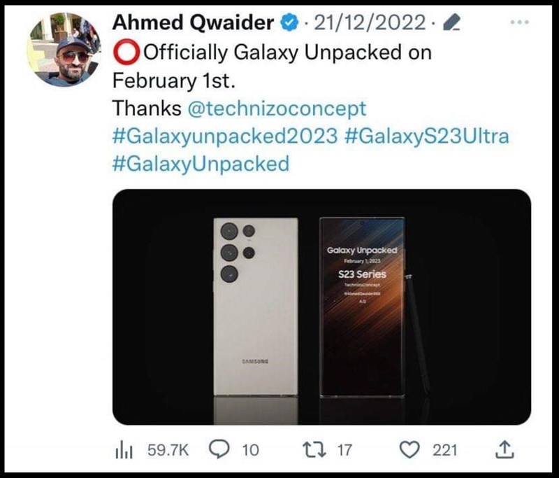 Rò rỉ ngày Galaxy S23 Ultra ra mắt (cập nhật: 7/1) Rò rỉ ngày Galaxy S23 Ultra ra mắt (cập nhật: 7/1)