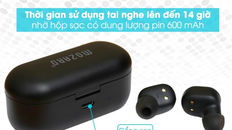Tai nghe Bluetooth TWS Mozard DS635-WB Đen Tai nghe Bluetooth TWS Mozard DS635-WB Đen