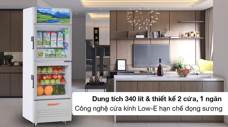 Tủ mát Sanaky được thiết kế tinh tế, sang trọng