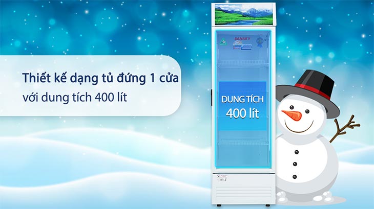 Tủ mát Sanaky có dung tích dao động từ 150 - 1100 lít