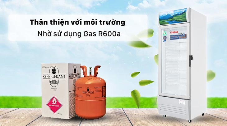 Tủ máy Sanaky sử dụng gas R600a thân thiên môi trường