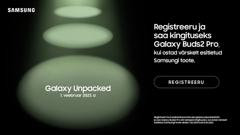 Theo Euronics của Estonia, bất kỳ ai đăng ký đặt trước Galaxy S23 sẽ nhận được một cặp Galaxy Buds 2 Pro miễn phí Theo Euronics của Estonia, bất kỳ ai đăng ký đặt trước Galaxy S23 sẽ nhận được một cặp Galaxy Buds 2 Pro miễn phí