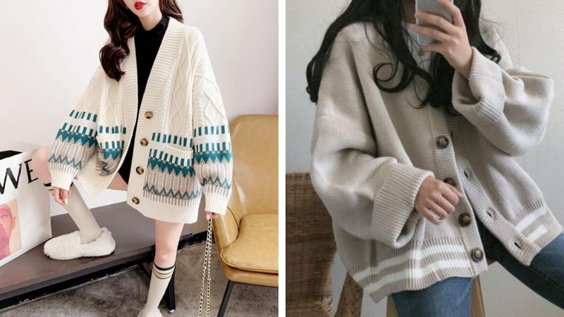 Phối đồ với áo cardigan