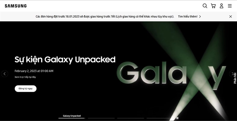 Samsung ấn định ngày diễn ra sự kiện Galaxy Unpacked trên website chính thức của hãng