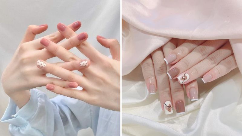 Mẫu nail đơn giản đi học