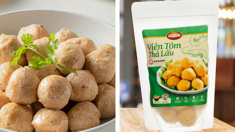 Viên tôm thả lẩu Icook