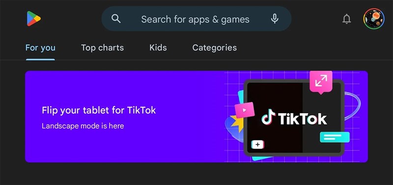 TikTok chính thức cập nhật chế độ ngang cho tablet Android