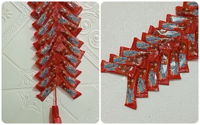 Tell you how to make Tet decorations with candy and paper that is both beautiful and simple