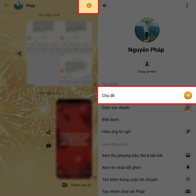 Cách chỉnh theme Tết Messenger