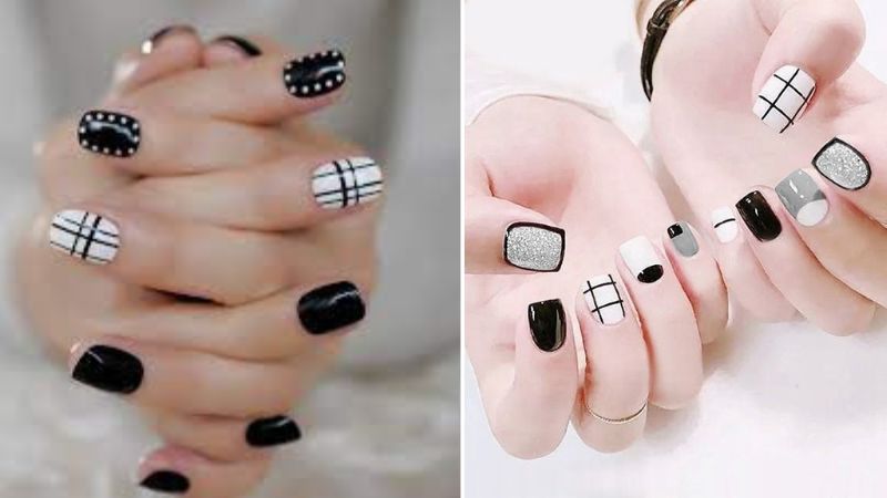 Sơn gel nứt đen trắng beeshi shop nail  Bộ dụng cụ phụ kiện làm móng