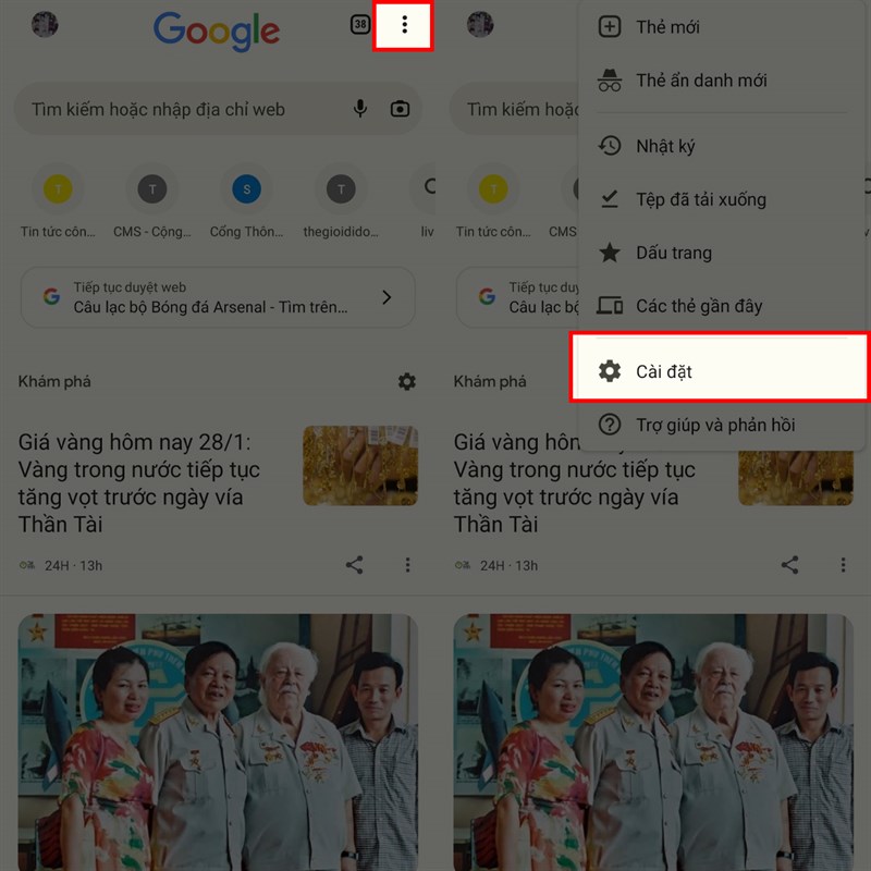 Cách lưu thêm tài khoản trên Chrome điện thoại