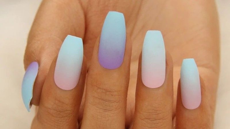 Mẫu nail xanh pastel