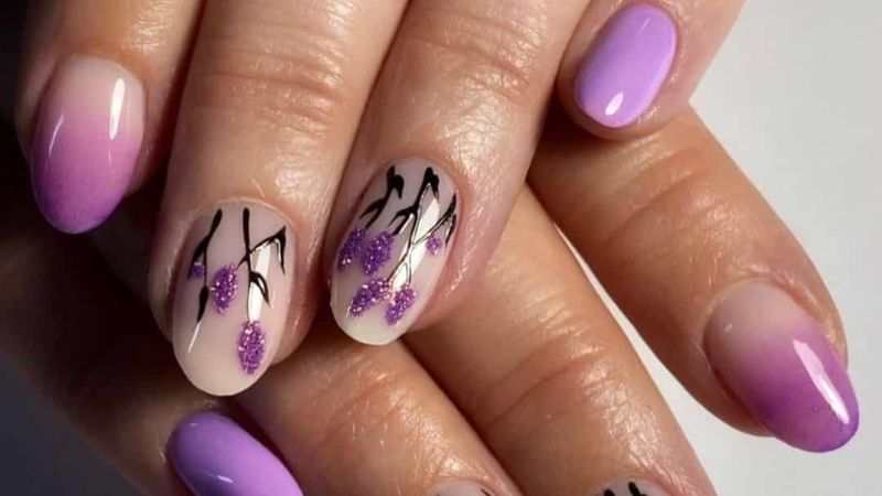 Nail hoa lavender
