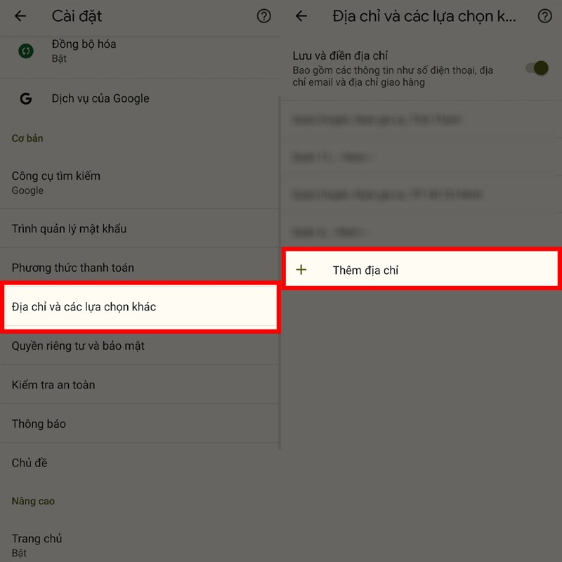 Cách thêm thông tin tự động điền trên Chrome điện thoại