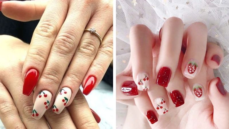 Click xem cách vẽ mẫu nail Dâu Tây Ngọt Ngào – KellyPang Nail