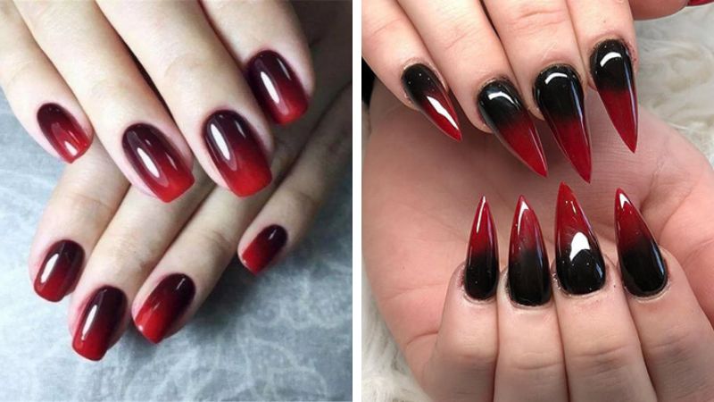 Top 60+ mẫu nail đỏ đen đơn giản, tinh tế & nhẹ nhàng