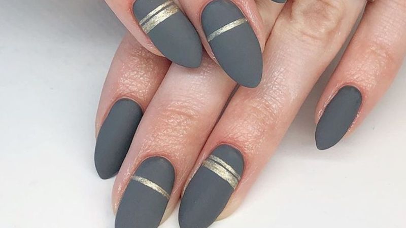 Nail xám đơn giản nhưng phá cách