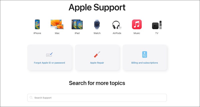 Apple cập nhật giao diện mới cho trang web Hỗ trợ