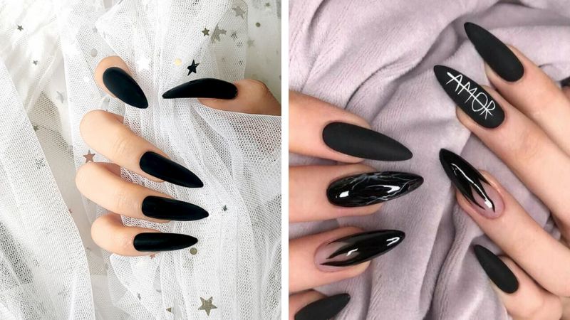 Top 100 những mẫu nail đen cá tính nhọn được yêu thích nhất