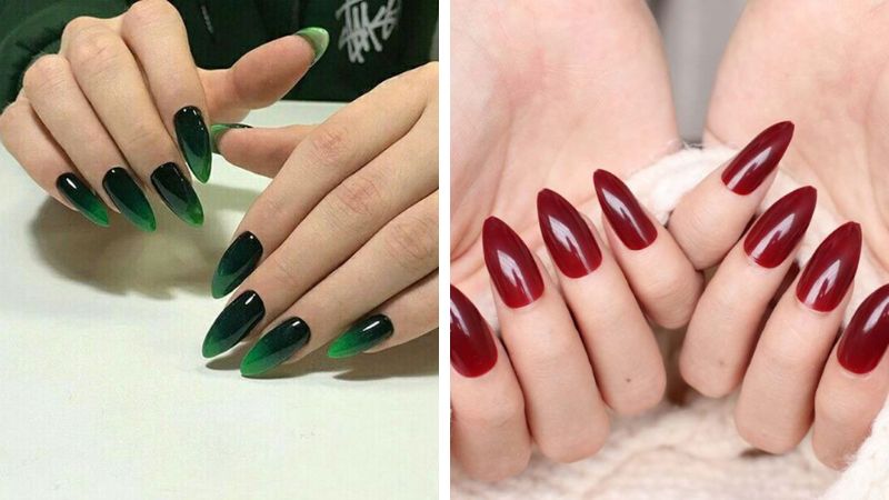 Nail móng nhọn sơn gel