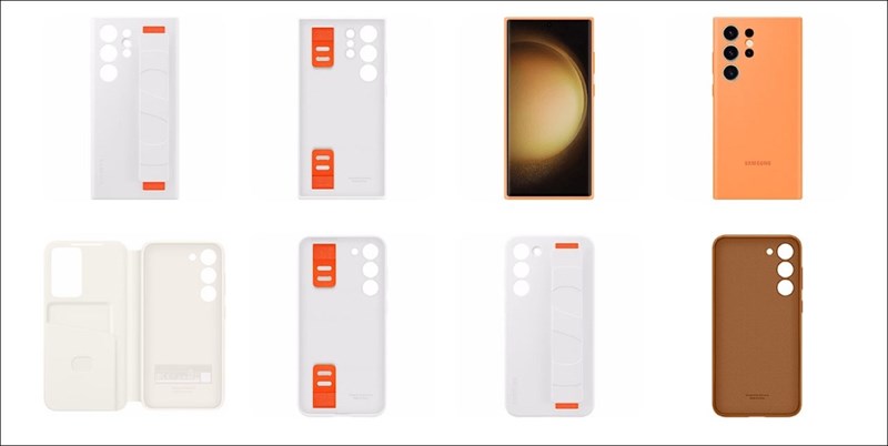 Ảnh phụ kiện bị rò rỉ của Samsung Galaxy S Mới 2023 Ultra bao gồm ốp lưng, bao da và ốp lưng có dây đeo