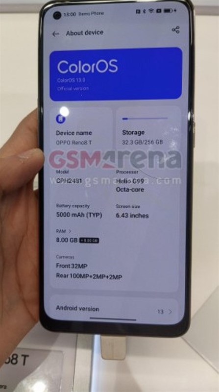 Hình ảnh phần Giới thiệu thiết bị của OPPO Reno 8T 4G