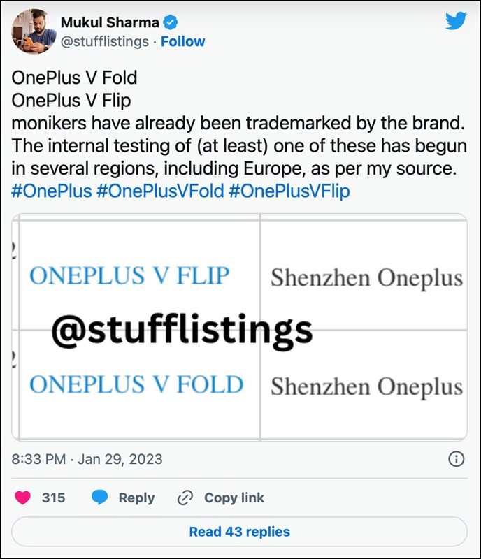 Bài đăng tiết lộ thông tin các sản phẩm màn hình gập tới từ OnePlus