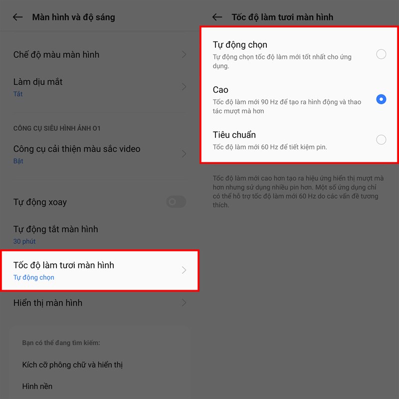 Cách chỉnh tần số quét màn hình cao trên realme 10 Cách chỉnh tần số quét màn hình cao trên realme 10