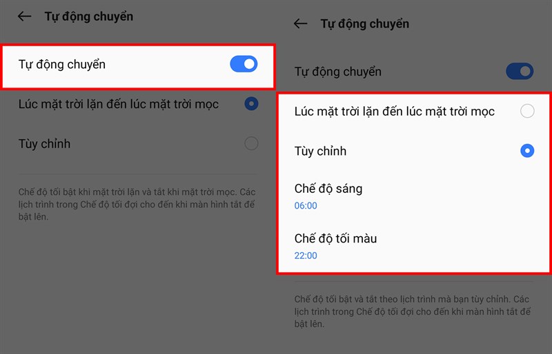 Hướng dẫn cách bật tối theo thời gian trên realme 10 Hướng dẫn cách bật tối theo thời gian trên realme 10