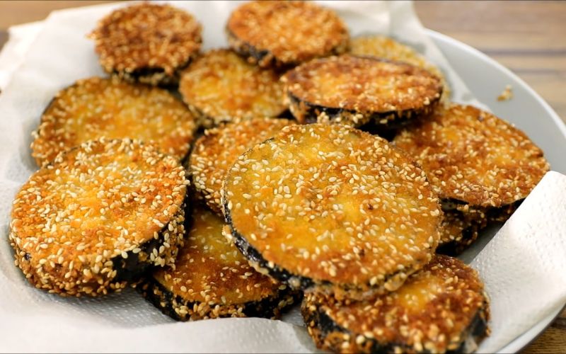 How to make crispy fried eggplant with sesame to enjoy at the weekend