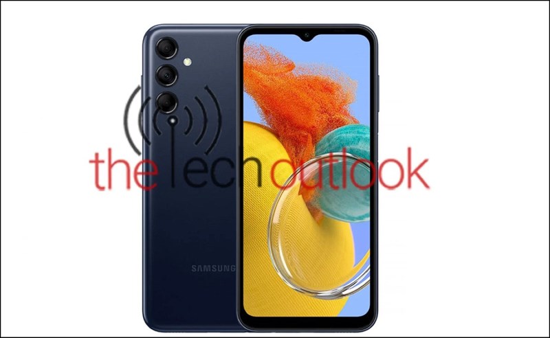 Ảnh render của Samsung Galaxy M14 5G phiên bản màu xanh đậm