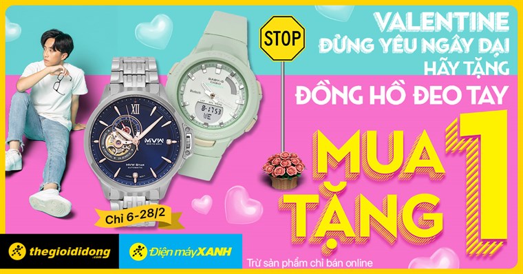 Đồng hồ thời trang mua 1 tặng 1 dịp Valentine. Mua ngay!