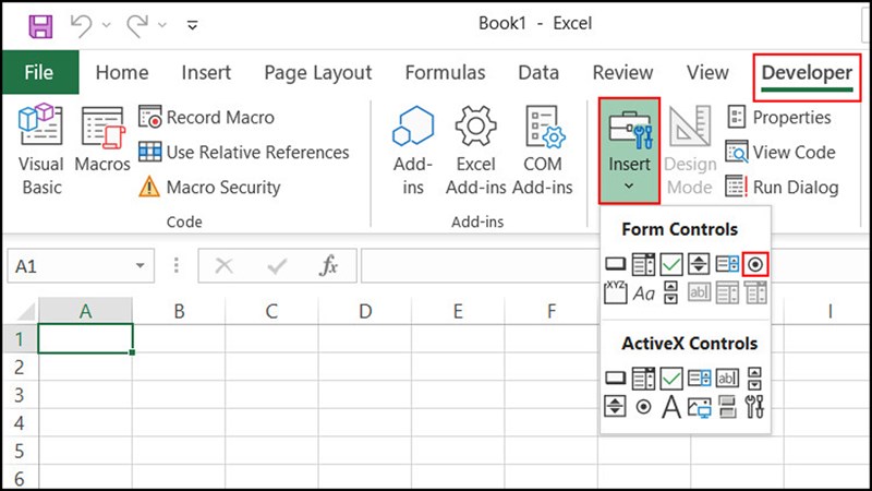Hướng dẫn bật tính năng nút radio trong Excel
