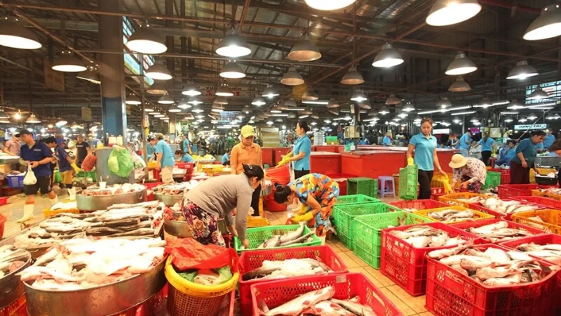 Khu chợ cá tại chợ Bình Điền