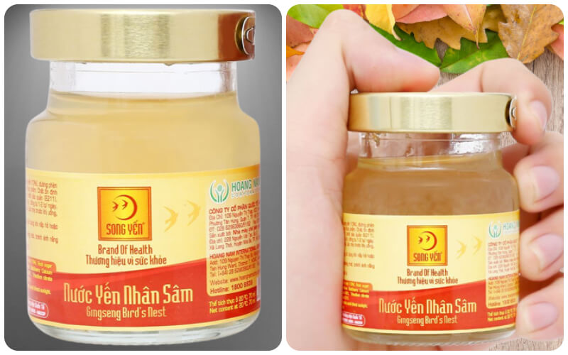 Hộp 6 hũ yến nhân sâm Song Yến 70ml