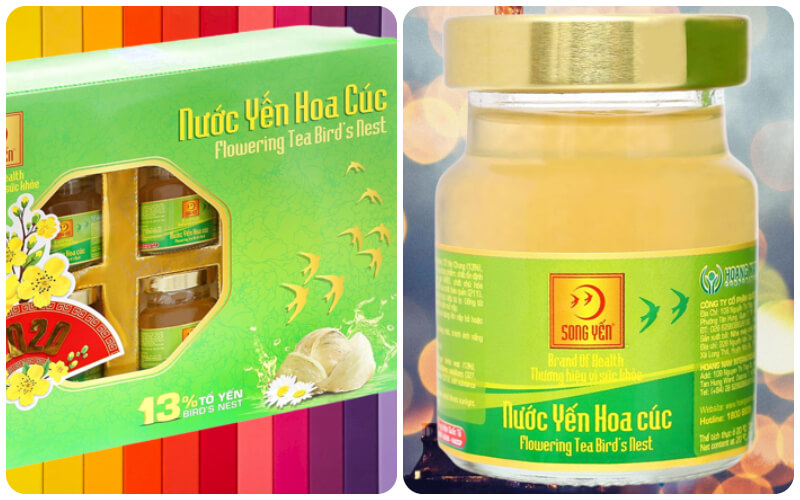 Hũ nước yến Song Yến hoa cúc