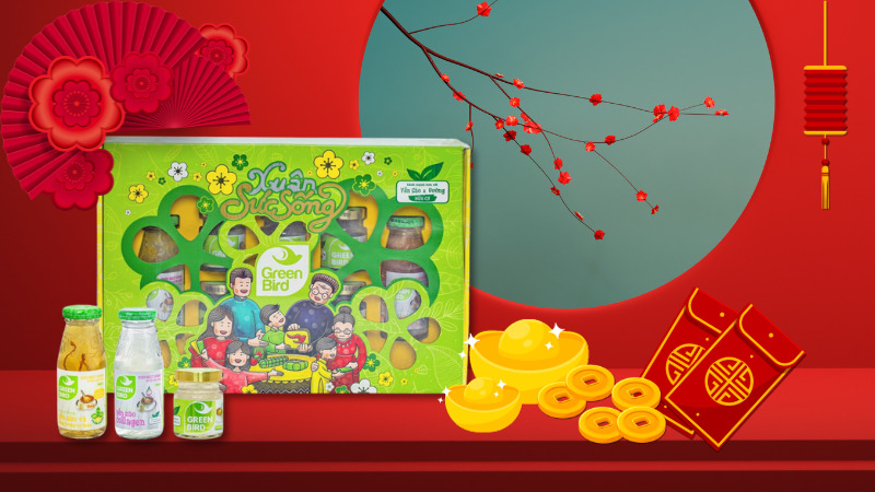 Mẫu hộp quà tết Yến sào Green Bird Nutrinest năm 2024