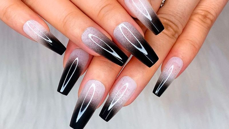 Nail đen ombre