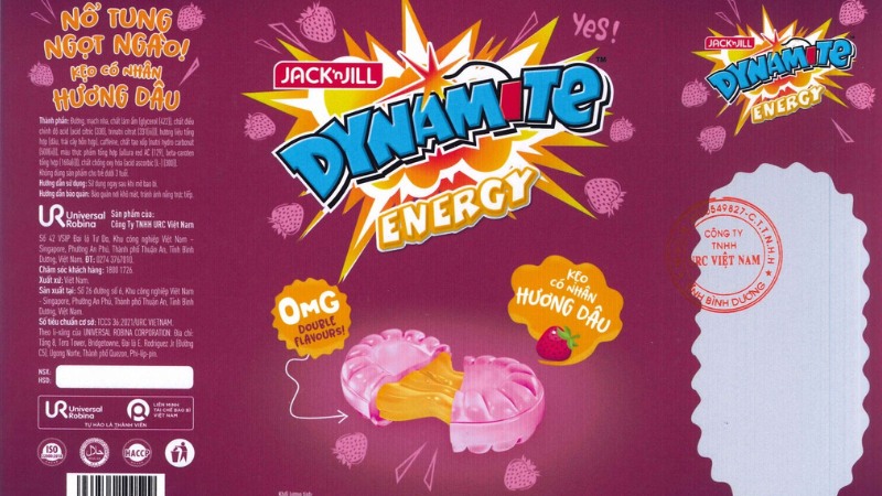 Kẹo có nhân hương dâu Dynamite Energy