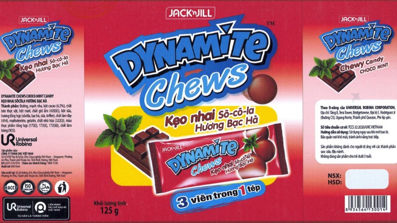 Kẹo nhai socola hương bạc hà Dynamite Chews