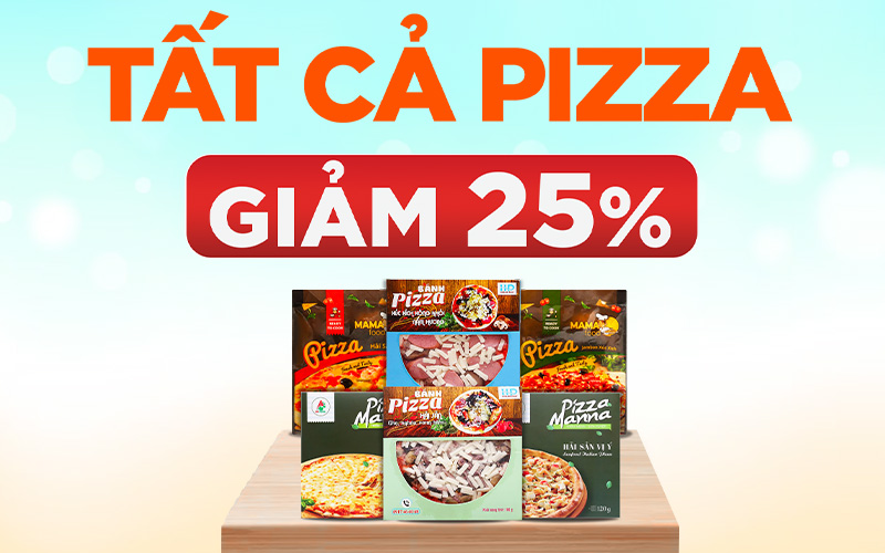 Từ 29/0 - 12/10/2023, mua sản phẩm pizza ưu đãi giảm đến 25%