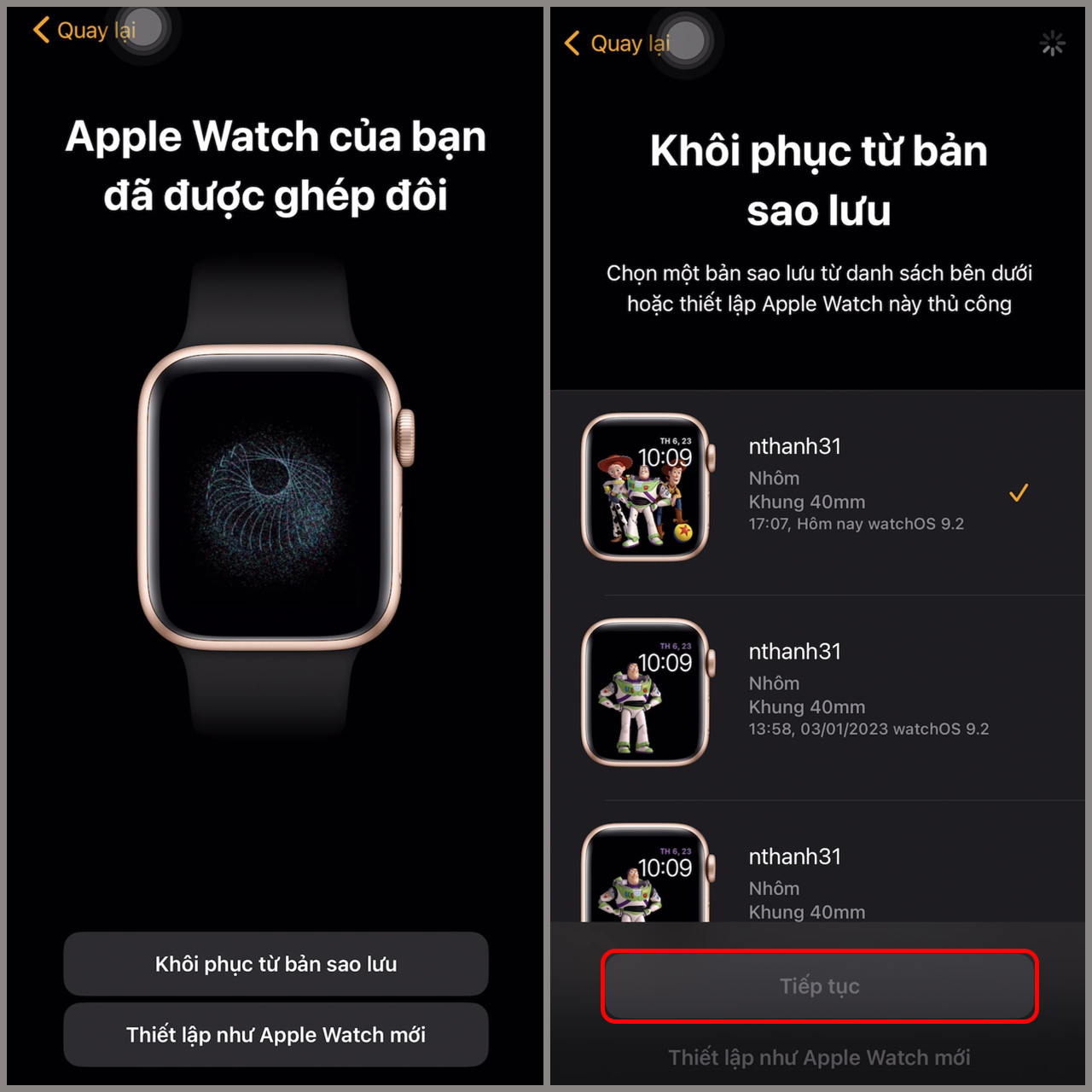 Cài đặt Apple Watch