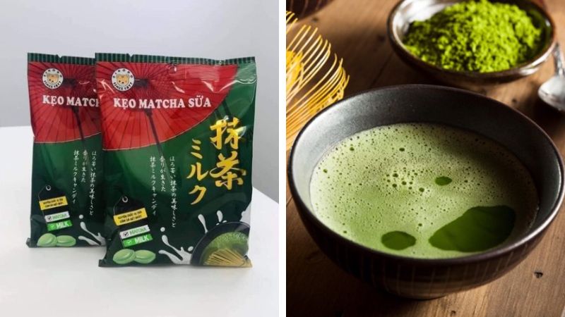 Kẹo Zeppin hương vị matcha sữa