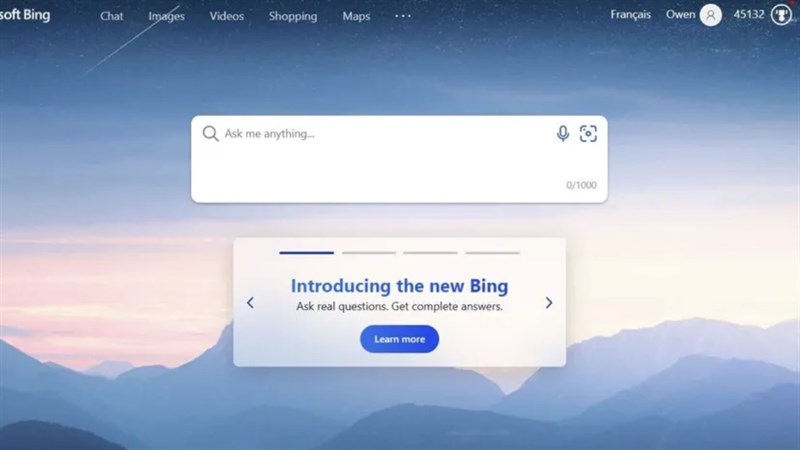 Một người dùng vô tình được trải nghiệm công cụ Bing mới có tích hợp AI Một người dùng vô tình được trải nghiệm công cụ Bing mới có tích hợp AI