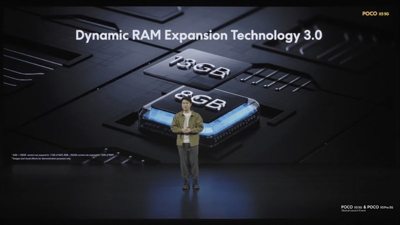 POCO X5 5G cũng có hỗ trợ thêm tính năng mở rộng RAM ảo, cho phép người dùng chuyển đổi thêm 5 GB RAM.