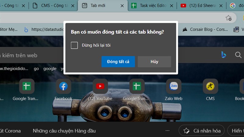 Cách tắt hỏi đóng nhiều tab trên Microsoft Edge