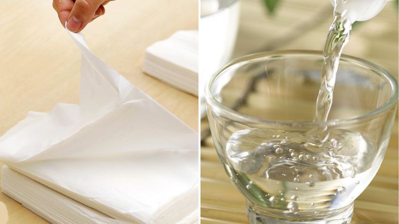 Clean the pot lid with a paper towel