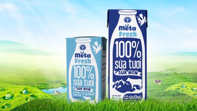Sữa non META FRESH hiện có hai loại là ít đường và có đường