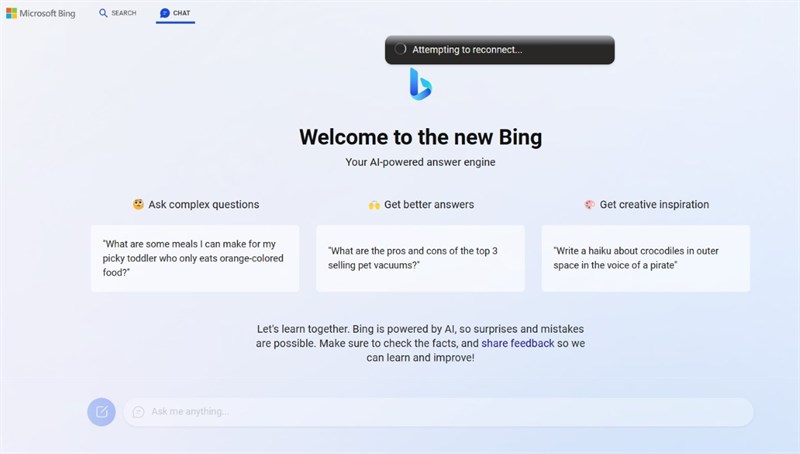 Một người dùng đã may mắn dùng thử Microsoft Bing có tích hợp AI Một người dùng đã may mắn dùng thử Microsoft Bing có tích hợp AI